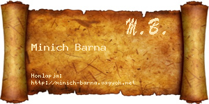 Minich Barna névjegykártya
