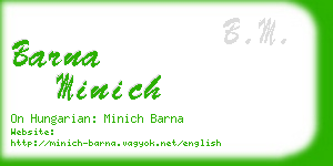 barna minich business card